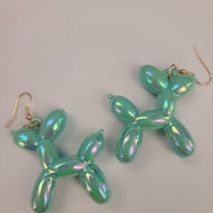 Green Balloon Dog Earrings